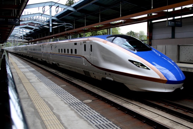 Shinkansen bullet train in Japan